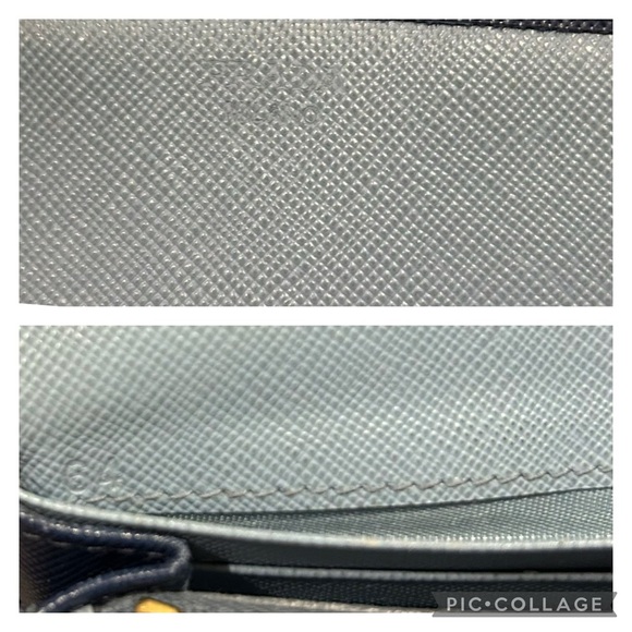 Prada blue multicolor continental long wallet in Saffiano leather - Picture 13 of 16